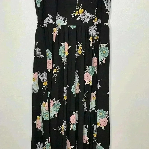 Torrid Black Floral Georgette Midi Dress 14 - Picture 6 of 10